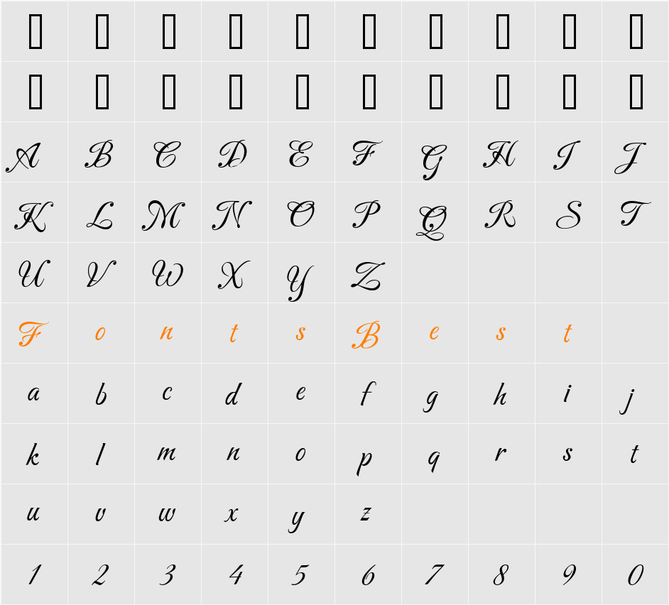 CarattereROB Character Map