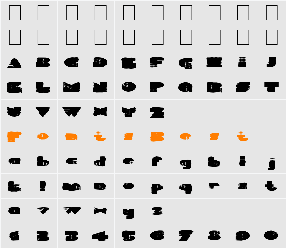 FZ UNIQUE 11 MANGLED EX Character Map