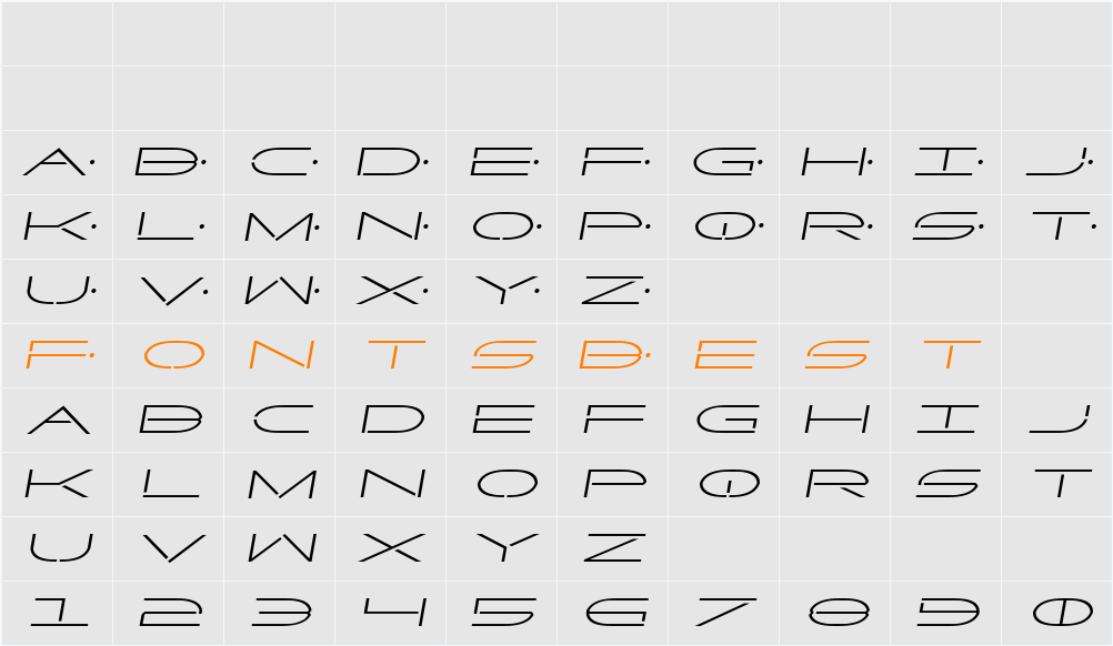 Factor Semi-Italic Character Map