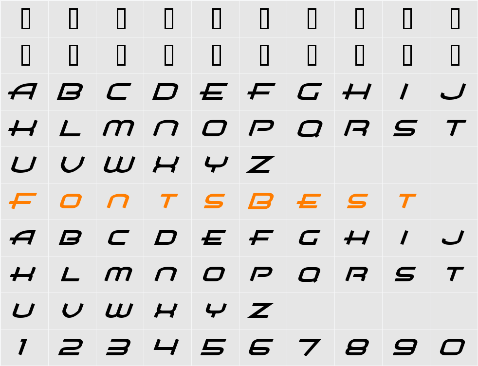 Air Flow BTN Character Map