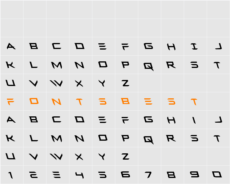 Ferret Face Leftalic Character Map