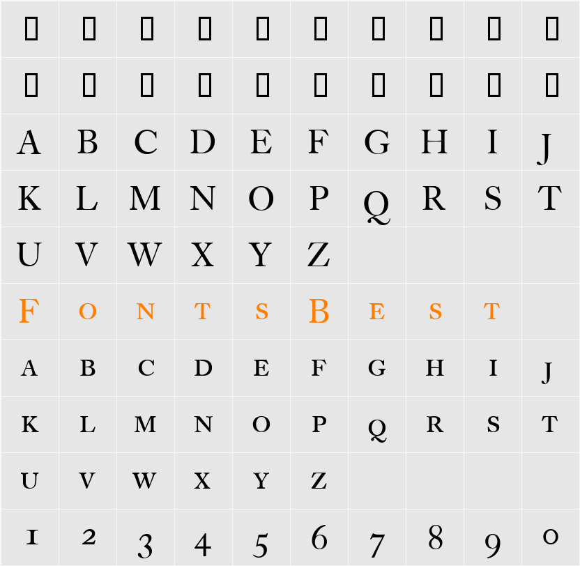 CassyCapsDB Character Map