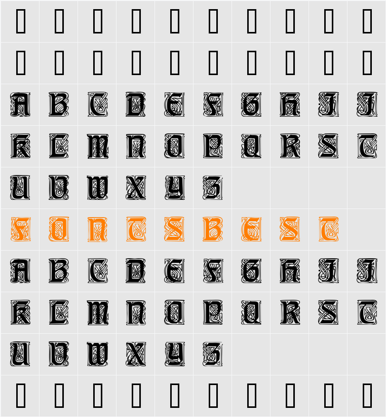 AmedicusCapsSSK Character Map