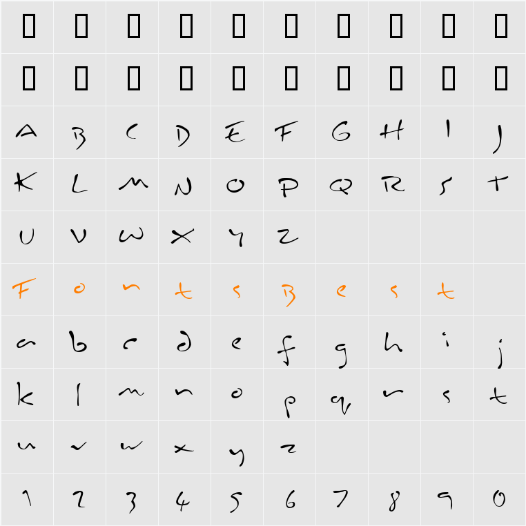 Inkburrow Character Map