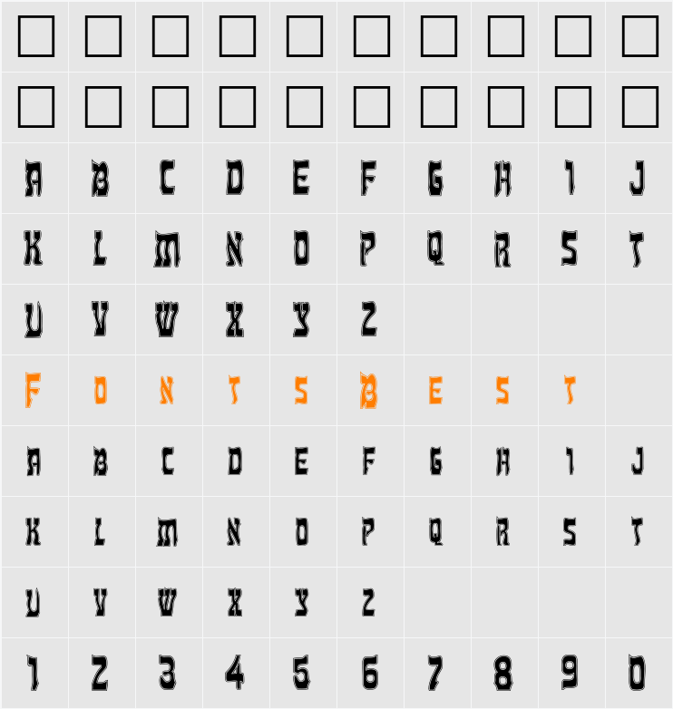 FZ UNIQUE 27 CONTOUR Character Map