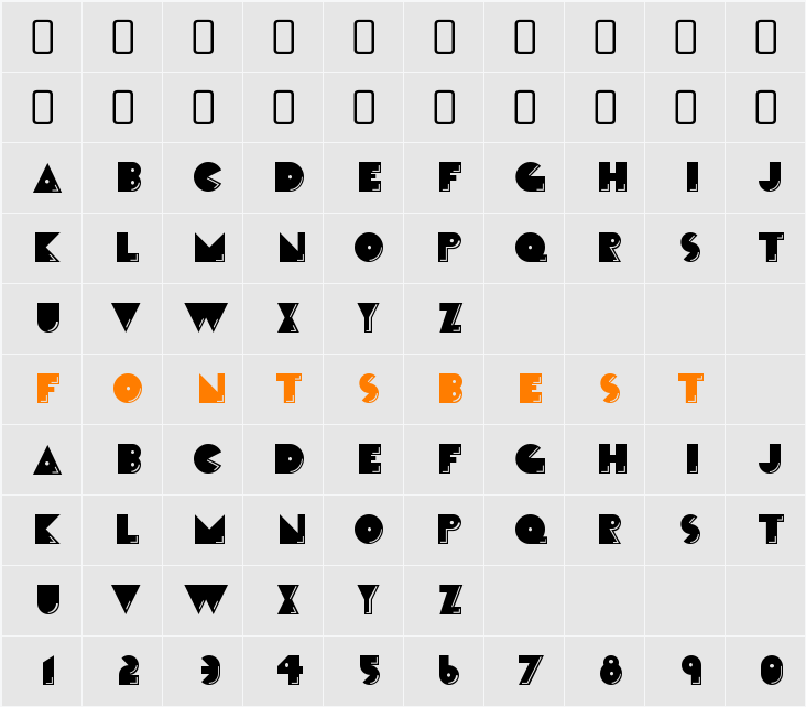 CrackMan Front Character Map