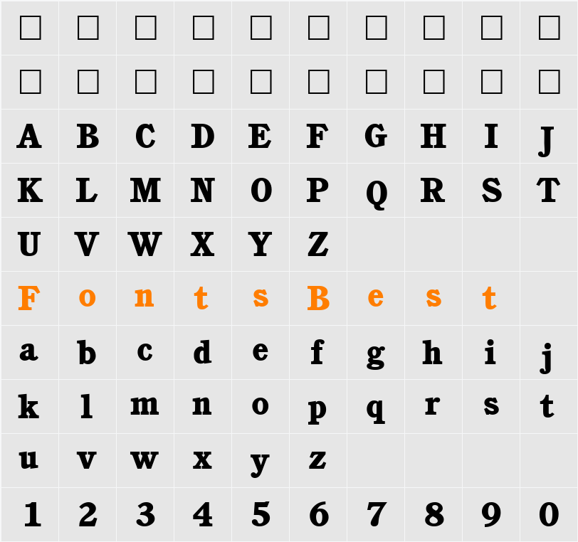 CushingNovaHeavy Character Map