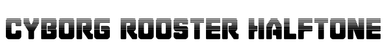 Cyborg Rooster Halftone Font Image