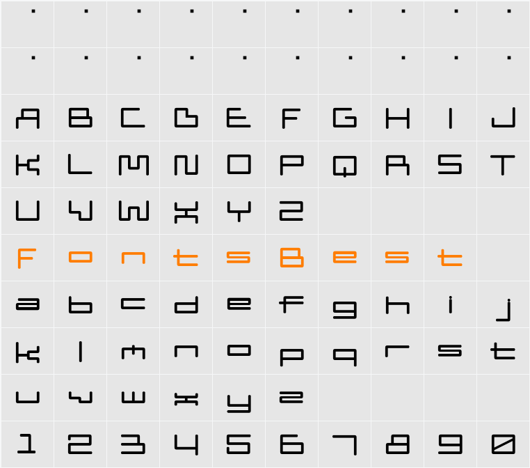 DDD Pipe Character Map