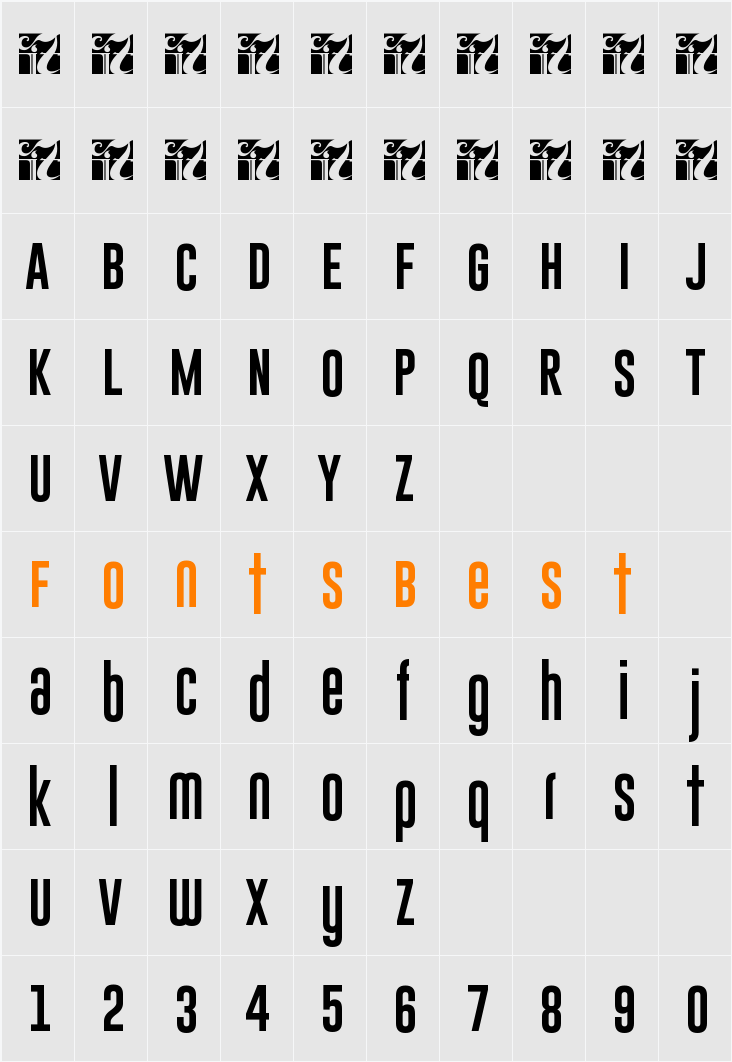 Gobold Uplow Character Map