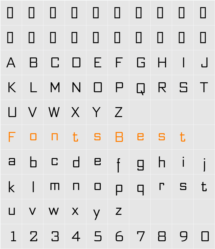 Bank Sans EF CY SemiCondensed Character Map