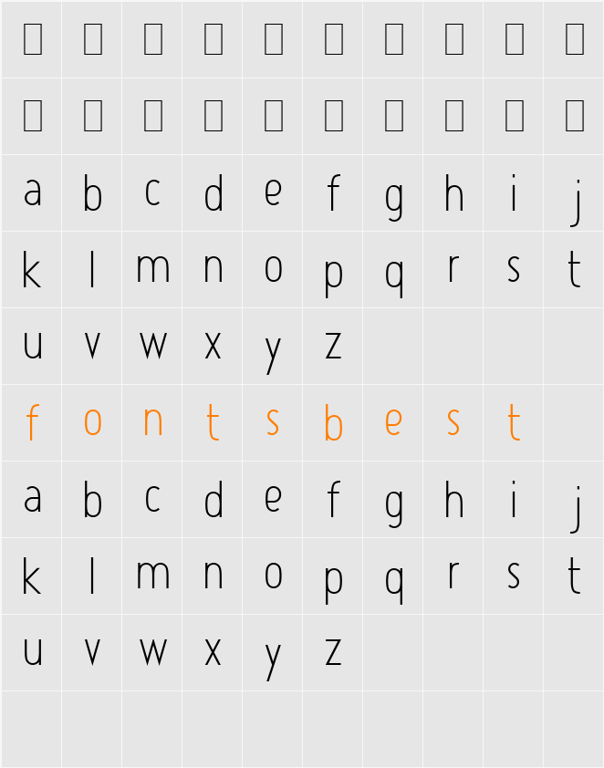 Atype 1 Character Map