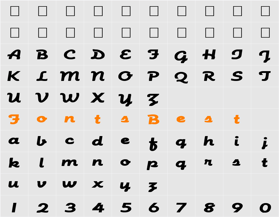 FZ SCRIPT 23 EX Character Map