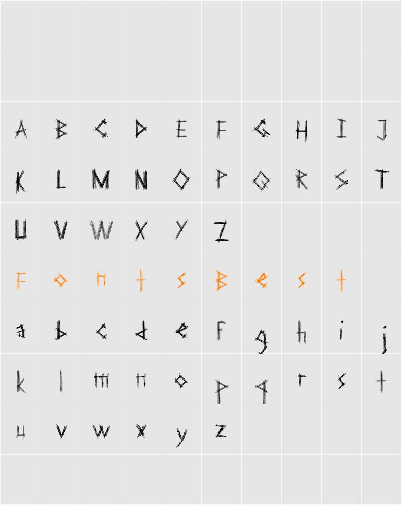 Cakar Ayam Character Map