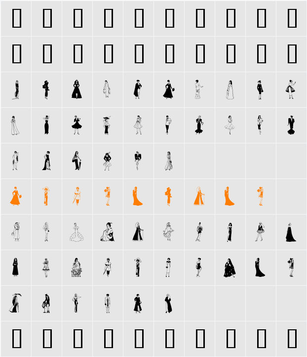 Fashion Ladies Character Map