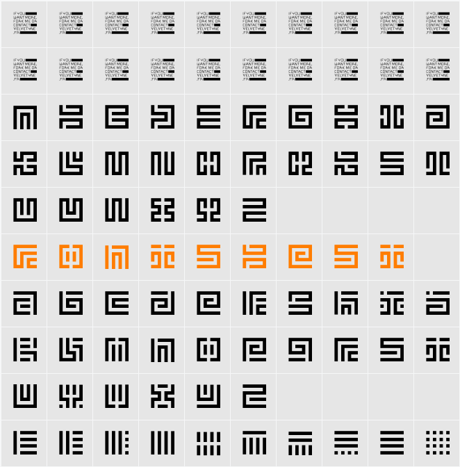 Mourier Character Map