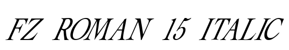 FZ ROMAN 15 ITALIC Font Image