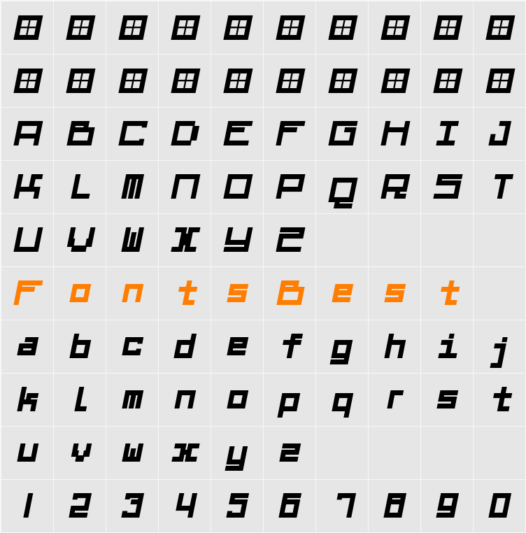 Midnight Letters Character Map