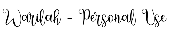 Warilah - Personal Use Font Image