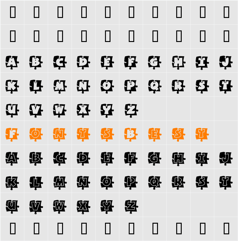 Missing Piece Character Map