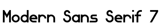 Modern Sans Serif 7