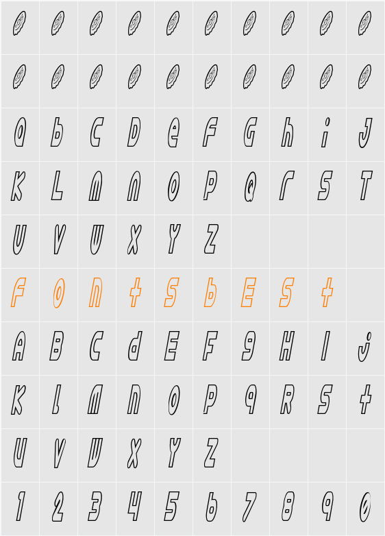 Astro 869 Character Map