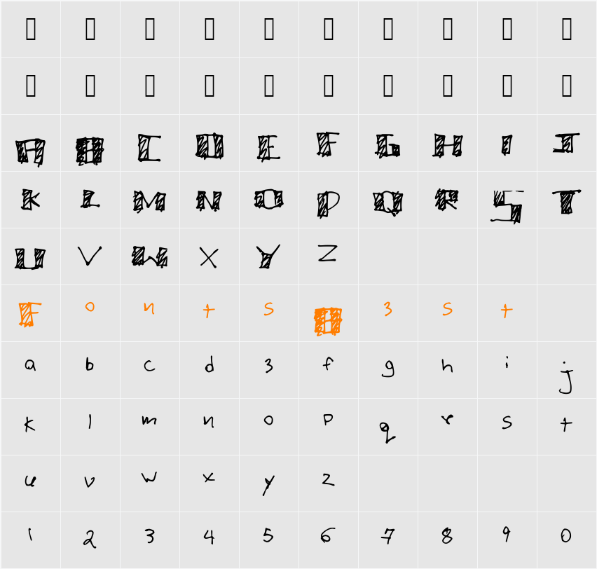 MegaCherry V1 Character Map