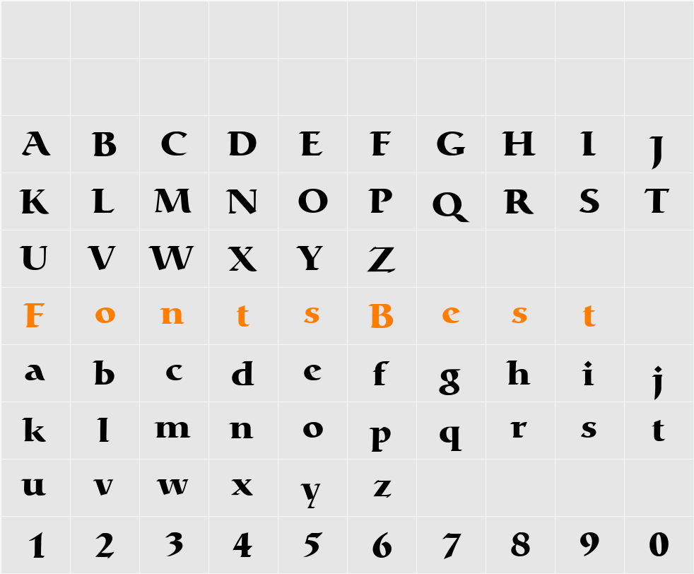 CatullBQ Character Map