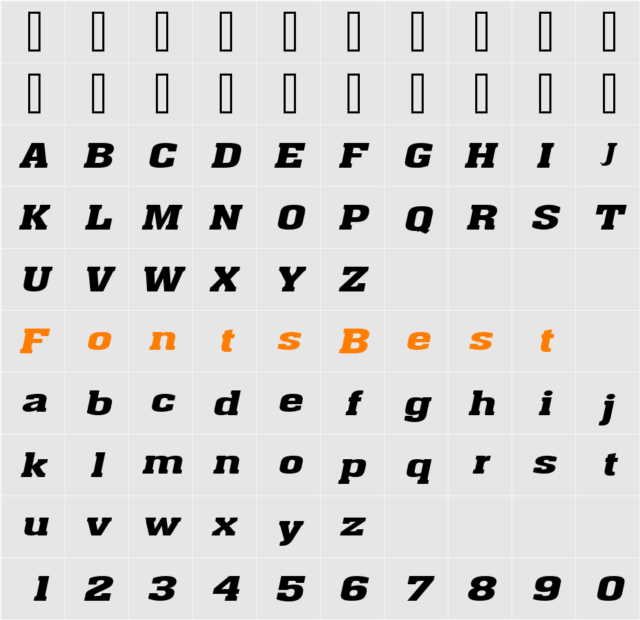 Ache Extended Character Map