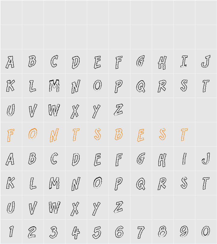 CCBrontoBurger Character Map