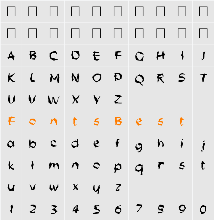 FZ WACKY 56 Character Map