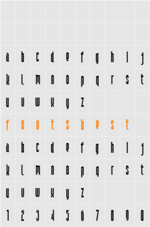 Andiron Outline NF Character Map