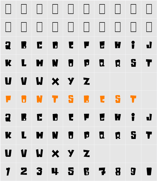 InkyBear Character Map