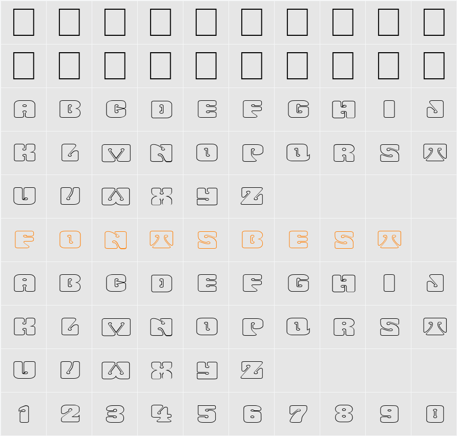 FZ UNIQUE 32 HOLLOW EX Character Map