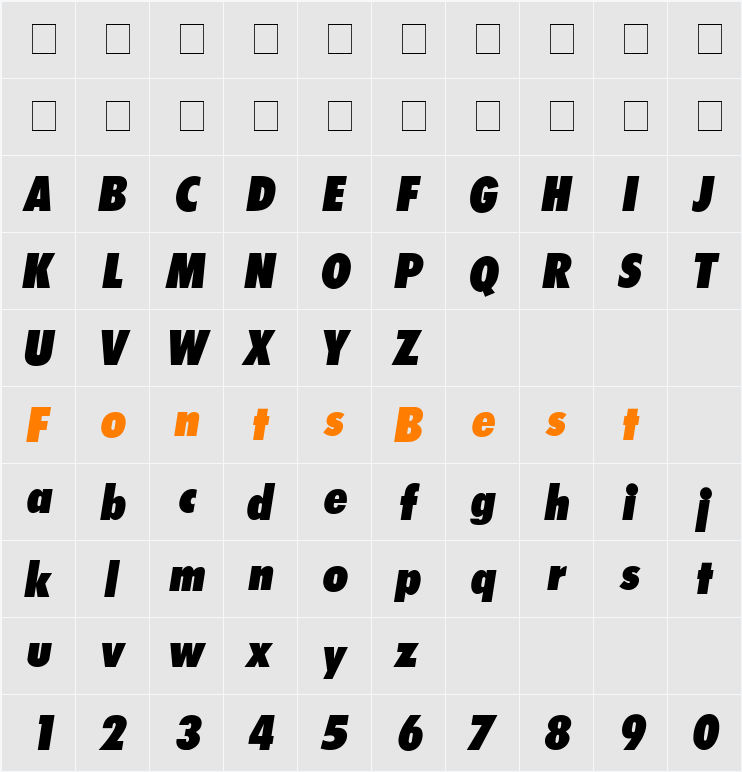 Isomar Display SSi Character Map