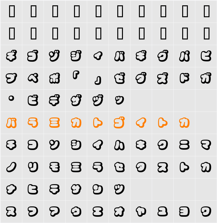 CoppepanCreamKt Character Map