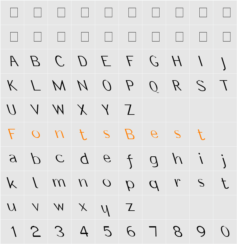 Informal Oblique Expressed Left Character Map