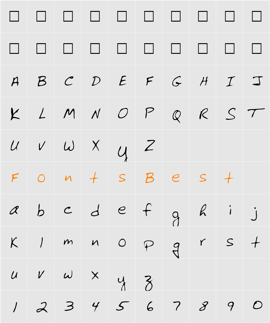 CormicksHand Character Map