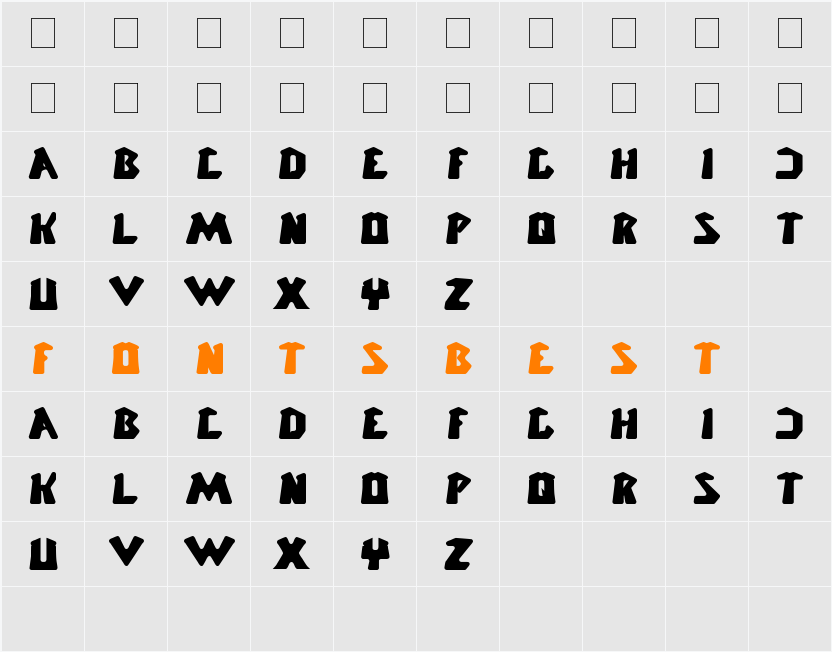 CHUNKY BAR Character Map