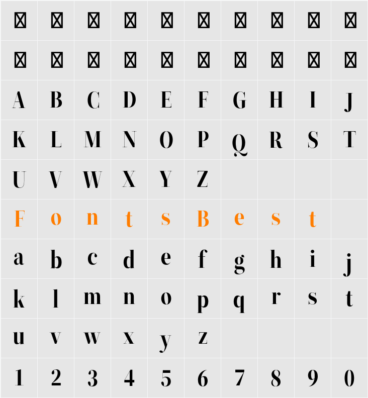 ZT Neue Ralewe Character Map