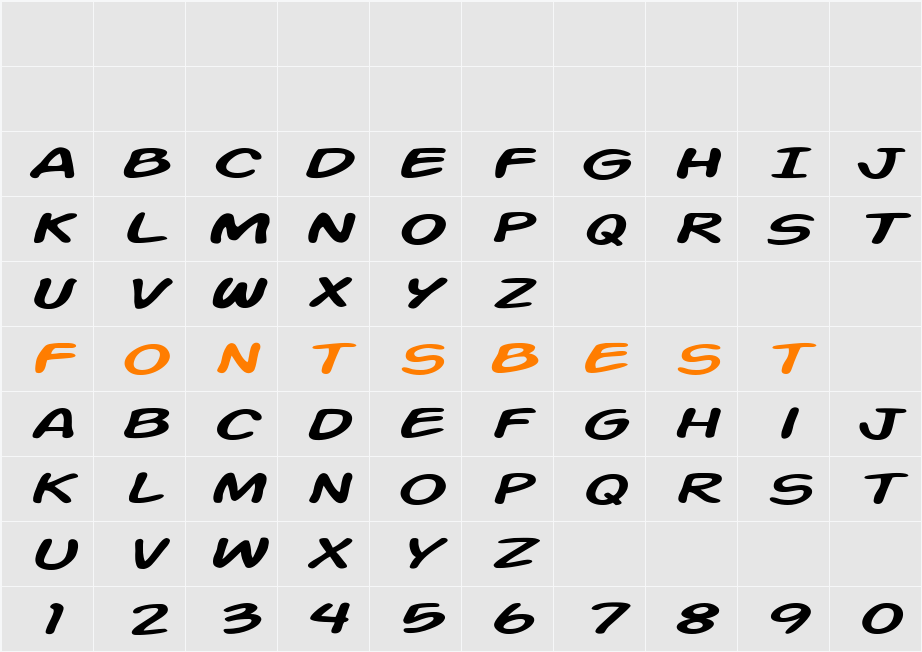 Action Man Extended Character Map