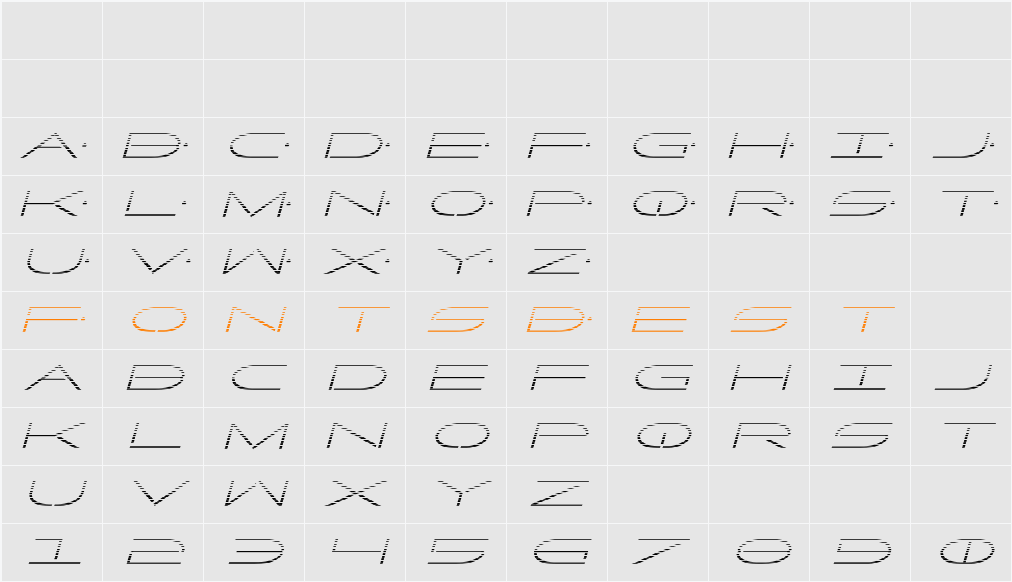 Factor Gradient Italic Character Map