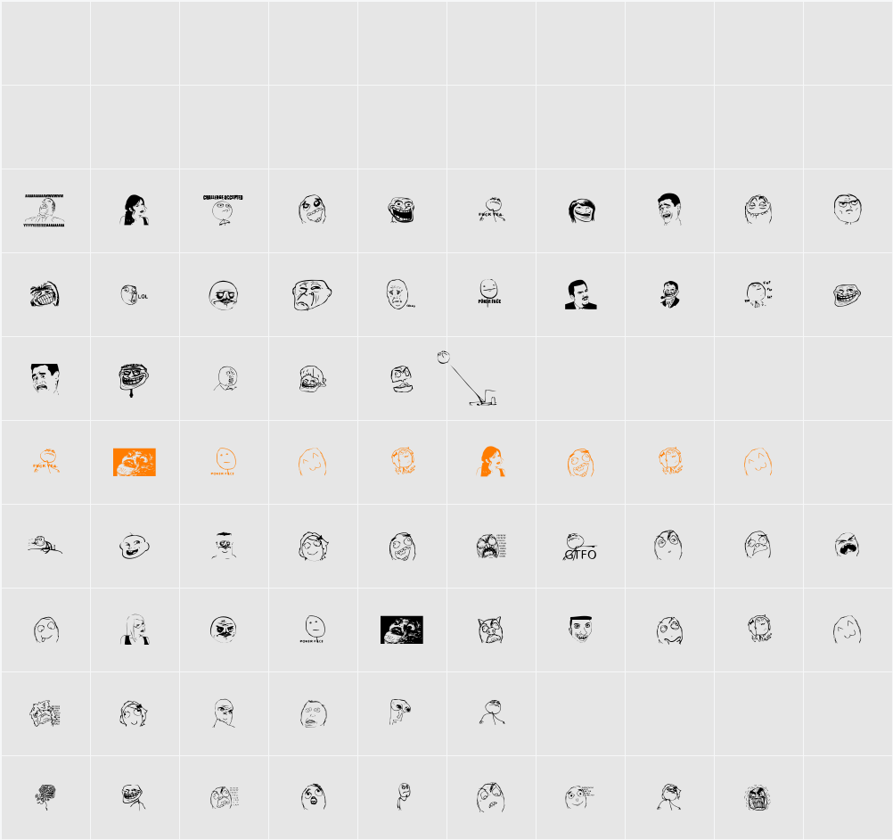 Memetica - Teste 1 Character Map