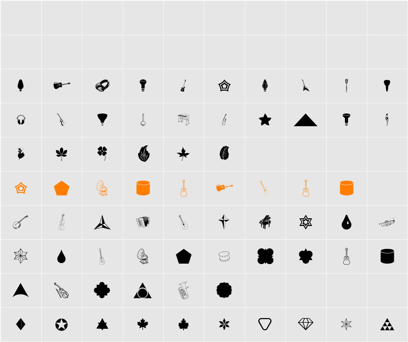 Cornucopia of Dingbats Nine Character Map