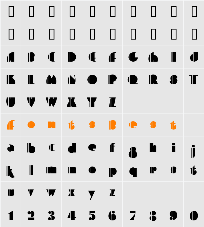 Contemporary Character Map