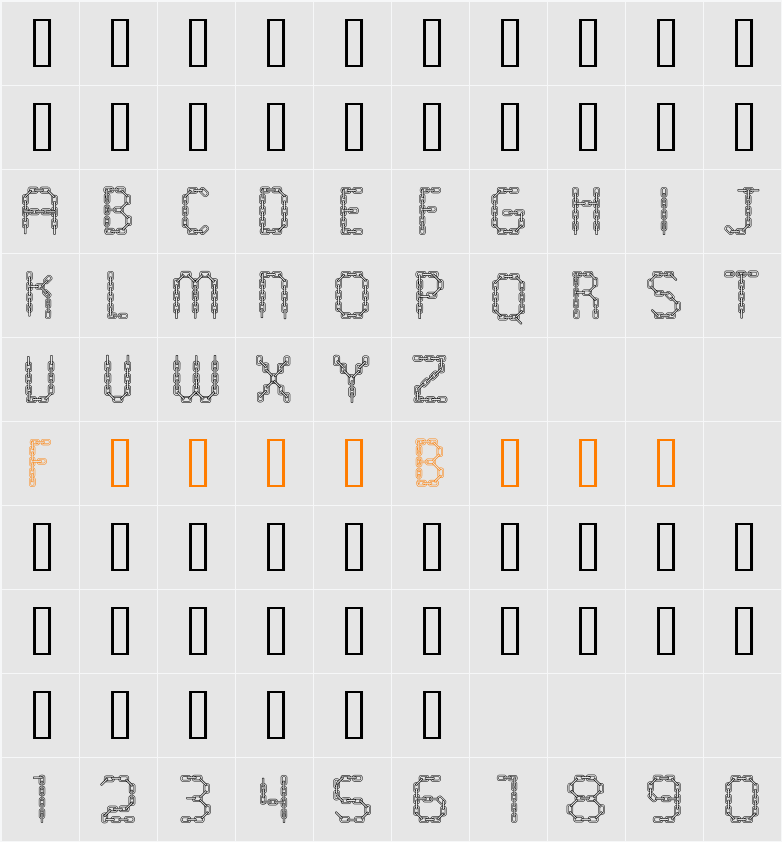 CHAINS Character Map