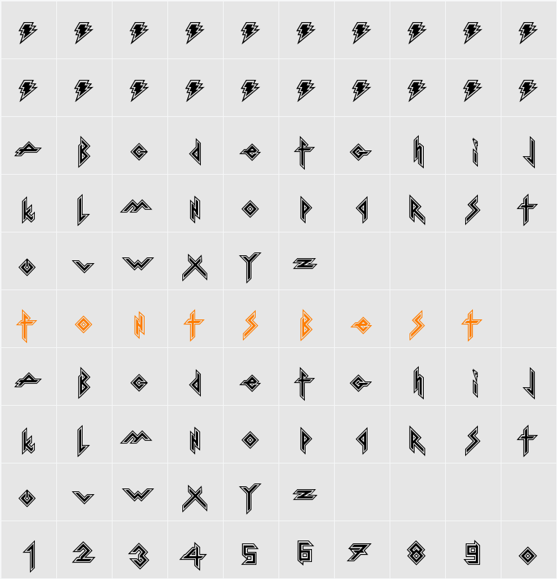 Iron H Metal Character Map