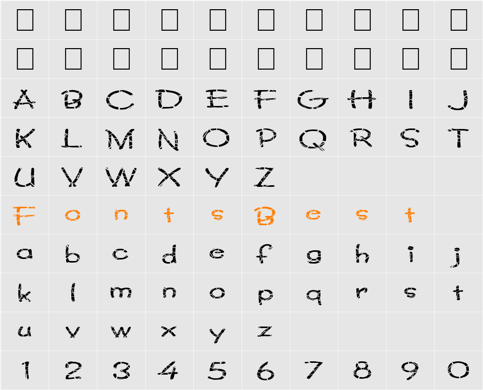 FZ JAZZY 34 CRACKED EX Character Map