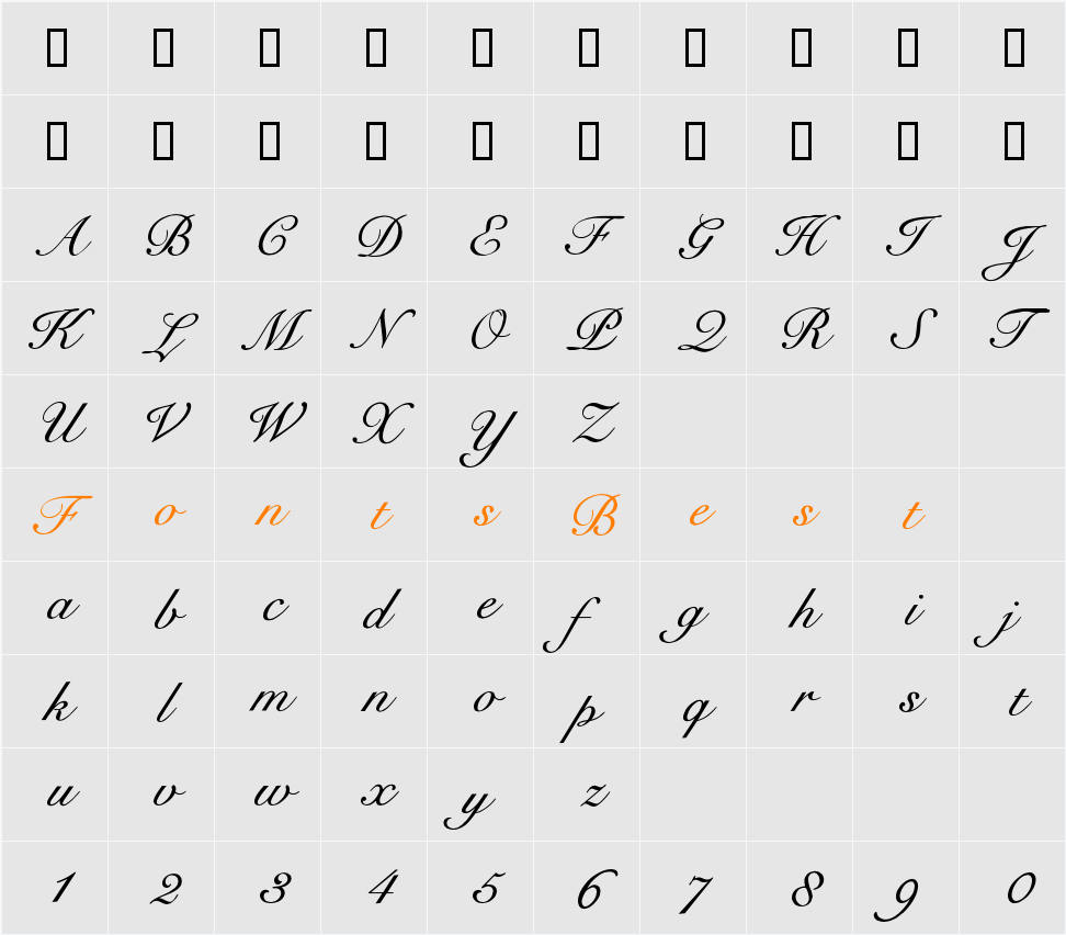 CygnetRound Character Map