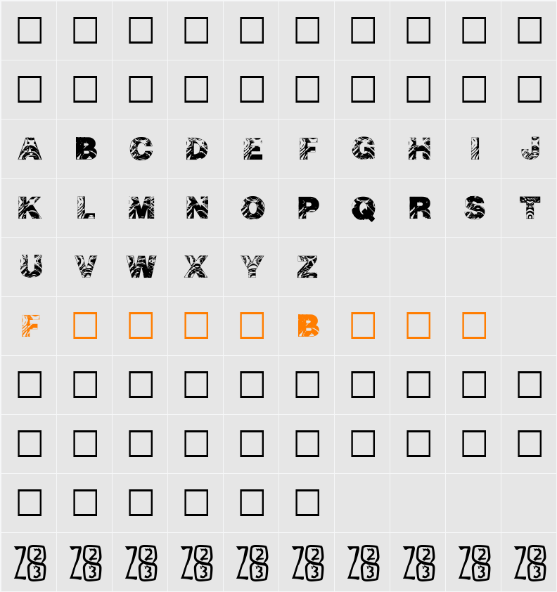 Zone23_Asunder Character Map